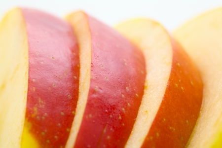 Close up of apple slices, studio shotの写真素材