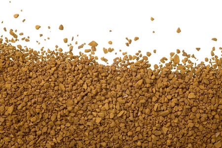 Close up of instant coffee isolated on white  backgroundの写真素材