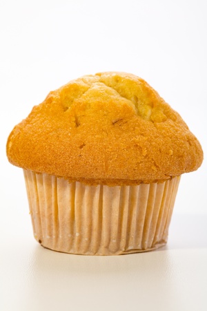 Close up of a muffin cookies with chocolate chips on white backgroundの写真素材