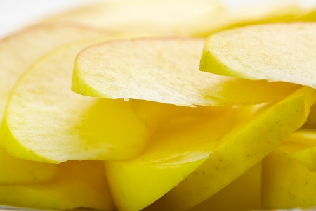 Close up of apple slices, studio shotの写真素材