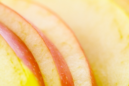 Close up of apple slices, studio shotの写真素材