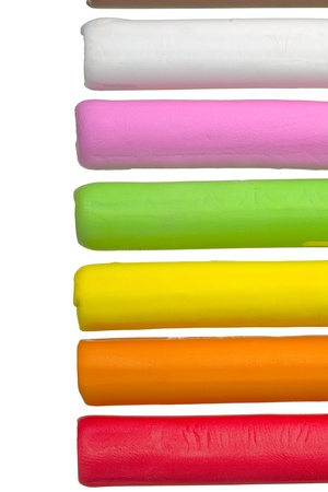 Close up of a plasticine parts isolated on white backgroundの写真素材