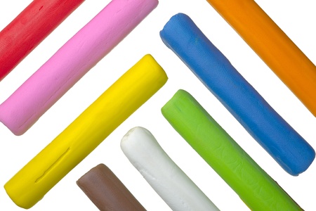 Close up of a plasticine parts isolated on white background