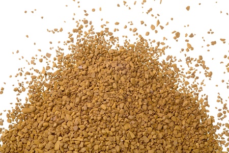 Close up of instant coffee isolated on white  backgroundの写真素材