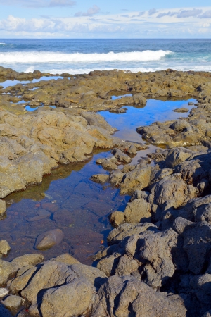 Rocky Atlantic coast for Puerto de la Cruz, Tenerife, Canary Islands / Spain, dezember 2012の写真素材