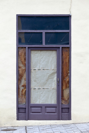 Old historic wooden door in Puerto de la Cruz, Tenerife, Canary Islands, Spainの写真素材