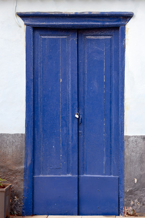 Old historic wooden door in Puerto de la Cruz, Tenerife, Canary Islands, Spainの写真素材