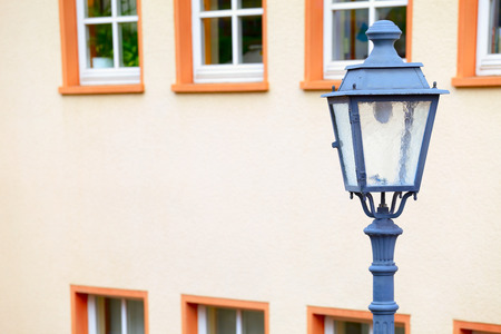 Street lamp in small city Saarburg, Rheinland-Pfalz, Germany,evening,summerの写真素材