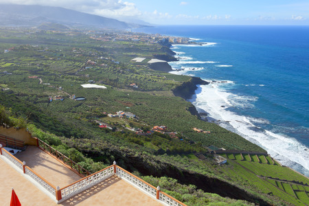 Atlantic coast by city La Puntilla, view of Puerto de la Cruz, Tenerife / Spain, december 2012の写真素材