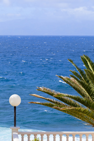 View of Atlantic jn small city Costa Adeje, Canatry Islands, Spain.の写真素材