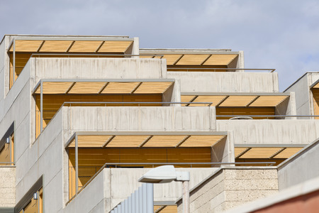 Modern facade in cit  El Medano, Tenerife, Canary Islands, Spain.の写真素材