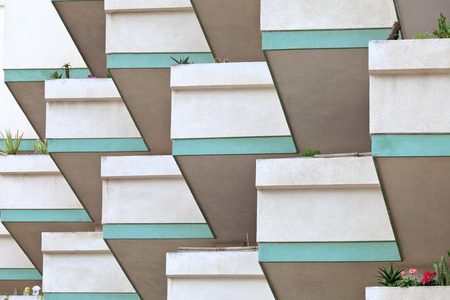 Modern facade in Puerto de la Cruz, Tenerife, Canary Islands, Spain.の写真素材