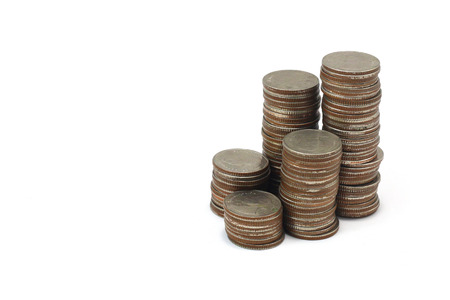 THB coins isolated white background.の写真素材