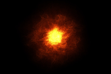 red light explosion on black background. This image is suitable for any purpose, such as science, fantastic, sci-fi, horror, supernatural and etc.の写真素材