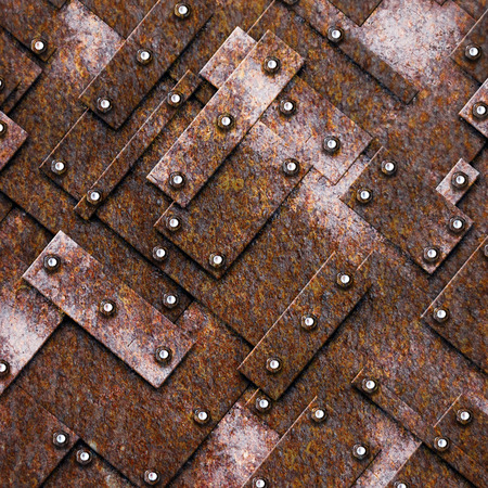 rusty fix wall. grunge metal background. 3d illustration.の写真素材
