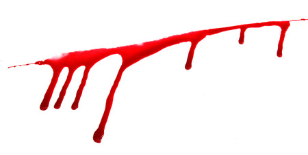 set 8. blood drop and bloodstains on isolated white background for horror content.の写真素材