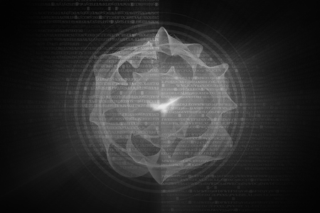 gray circular glow wave. lighting effect abstract. scifi or game background.の写真素材