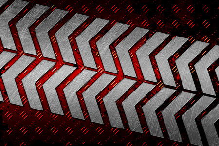 grunge gray sign and red metal background. pattern on metal plate. material design 3d illustration.