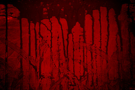 bloody metal wall  in the dark for horror content and halloween festival. 3d illustration.の写真素材