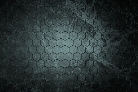 dark blue and gray hexagon background and real texture for material design. 3d illustration.の写真素材