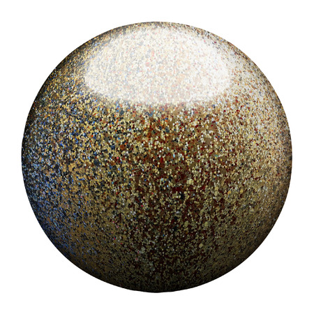 old gold and rust metallic ball. isolated with clipping path. 3d illustration.の写真素材
