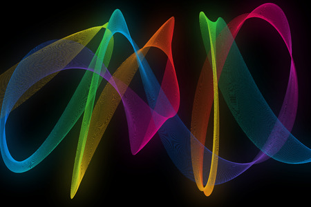 colorful abstract glow wave on black background.