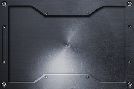 chrome background with metal frame. 3d illustration.の写真素材