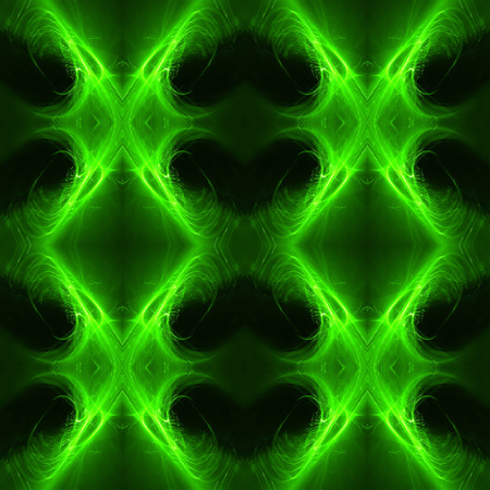 green and black light pattern background and texture. kaleidoscope design. illustration.