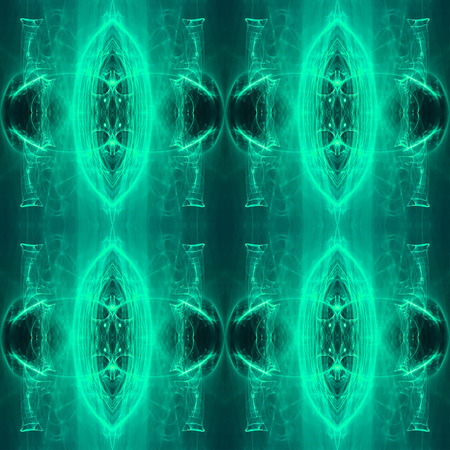 green and black light pattern background and texture. kaleidoscope design. illustration.
