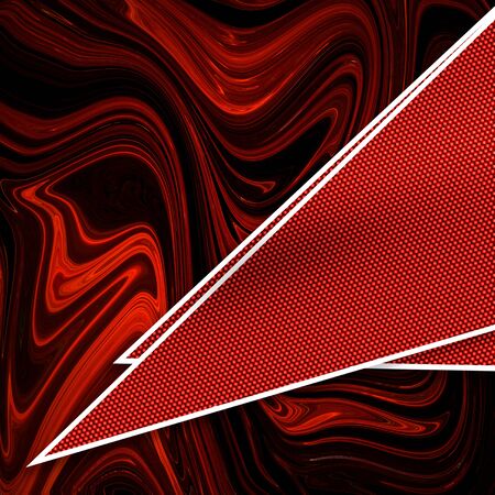 red and white carbon fiber on red liquid metal color. funny background and texture. 3d illustration. square banner ratio.の写真素材