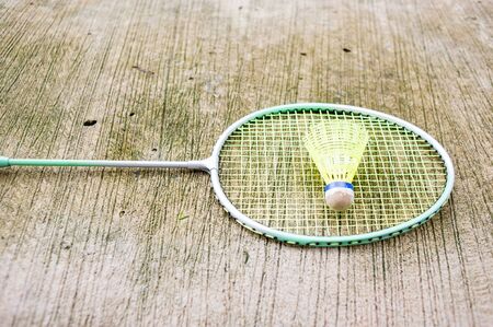 Badminton racket and shuttlecock, badminton equipmentの写真素材