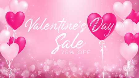 valentine's day sale banner represent as celebration of a love's day with pastel colorsのイラスト素材