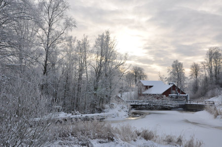 Old wood power plantの写真素材