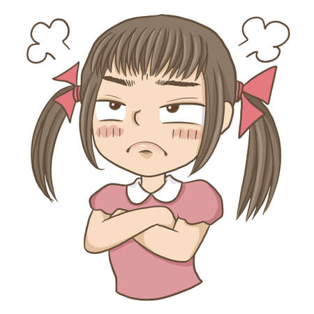 naughty girl cartoon cute characterのイラスト素材