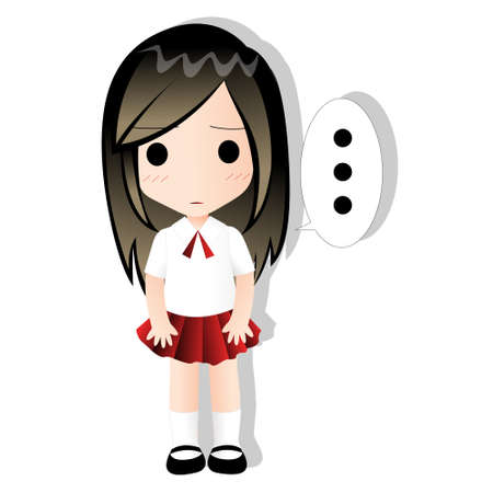 girl vector cartoon clipart anime cute character model, emotion illustration drawing kawaii manga design idea download artのイラスト素材