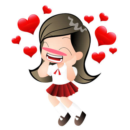 girl vector cartoon clipart anime cute character model, emotion illustration drawing kawaii manga design idea download artのイラスト素材