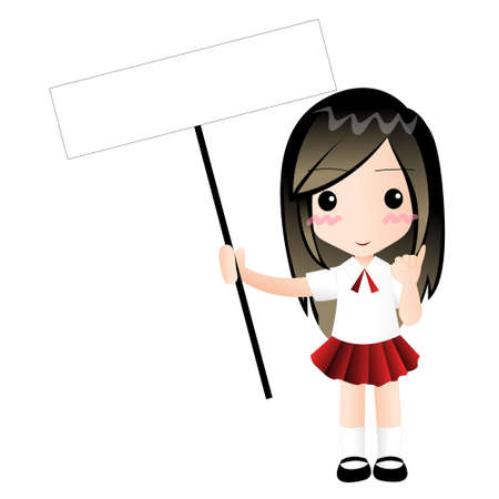 girl banner vector cartoon clipart anime cute character cartoon model emotion illustration drawing kawaii manga design idea  download artのイラスト素材