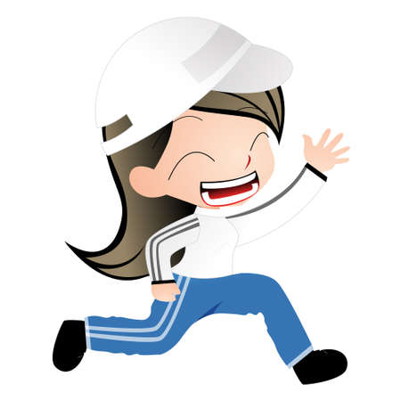 girl running fun vector cartoon clipart anime cute character  model emotion illustration drawing kawaii manga design idea  download artのイラスト素材