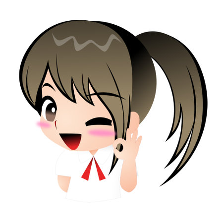 girl ok vector cartoon clipart  anime cute character cartoon model emotion illustration drawing kawaii manga design idea  download artのイラスト素材