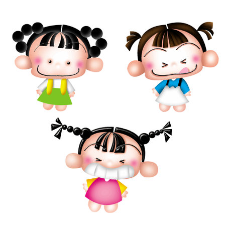 girl vector cartoon clipart anime cute character model emotion illustration drawing kawaii manga design idea download artのイラスト素材