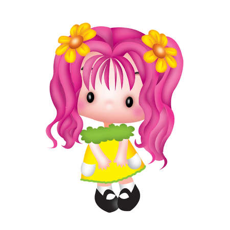 girl vector cartoon clipart anime cute character model emotion illustration drawing kawaii manga design idea download artのイラスト素材