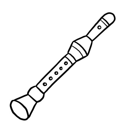 clarinet instrument icon over white background, line style, vector illustrationのイラスト素材
