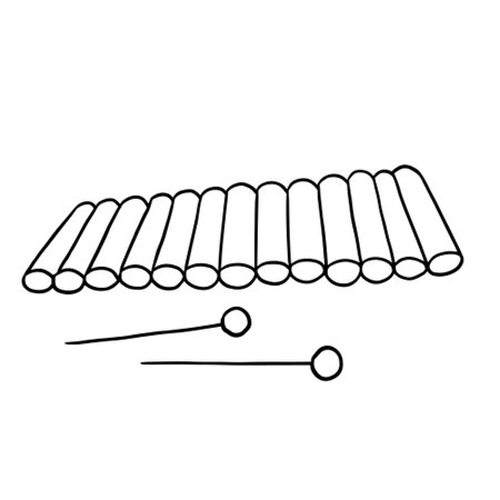 Xylophone icon. Outline illustration of xylophone vector icon for webのイラスト素材
