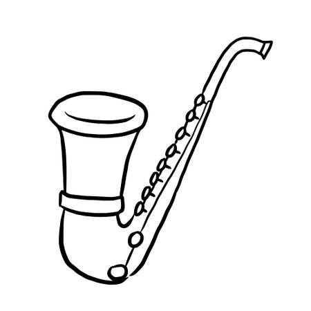 saxophone instrument musical isolated icon design vector illustration line style iconのイラスト素材