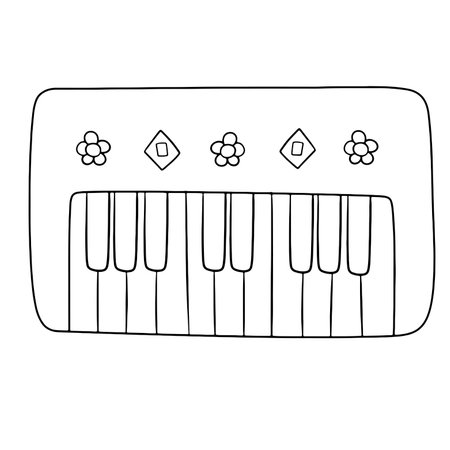 piano instrument icon over white background, flat design, vector illustrationのイラスト素材