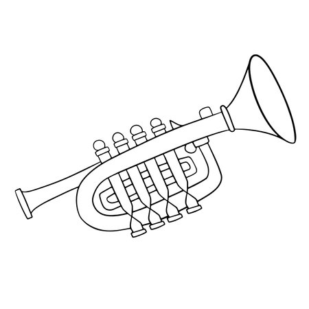 Trumpet icon. Outline illustration of trumpet vector icon for webのイラスト素材