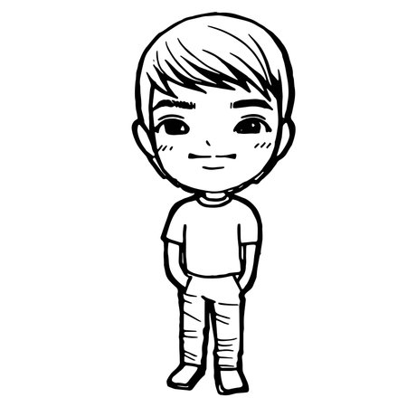 cute little boy cartoon vector illustration graphic design Vector illustration graphic designのイラスト素材