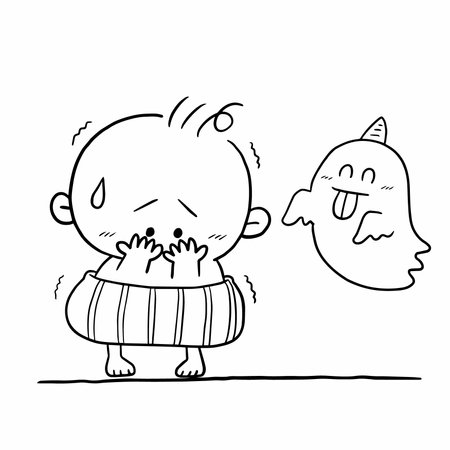 Cartoon illustration of a man suffering from toothache or tooth decay.のイラスト素材