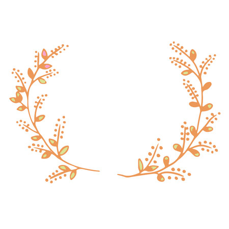 cute floral wreath isolated icon vector illustration designicon vector illustration designのイラスト素材