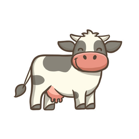 Cute cow cartoon vector illustration graphic design. Cute farm animalのイラスト素材